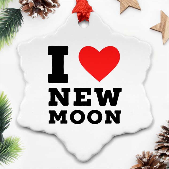 I love new moon Snowflake Ornament (Two Sides)