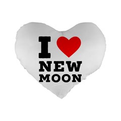 I Love New Moon Standard 16  Premium Flano Heart Shape Cushions by ilovewhateva