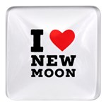 I love new moon Square Glass Fridge Magnet (4 pack) Front