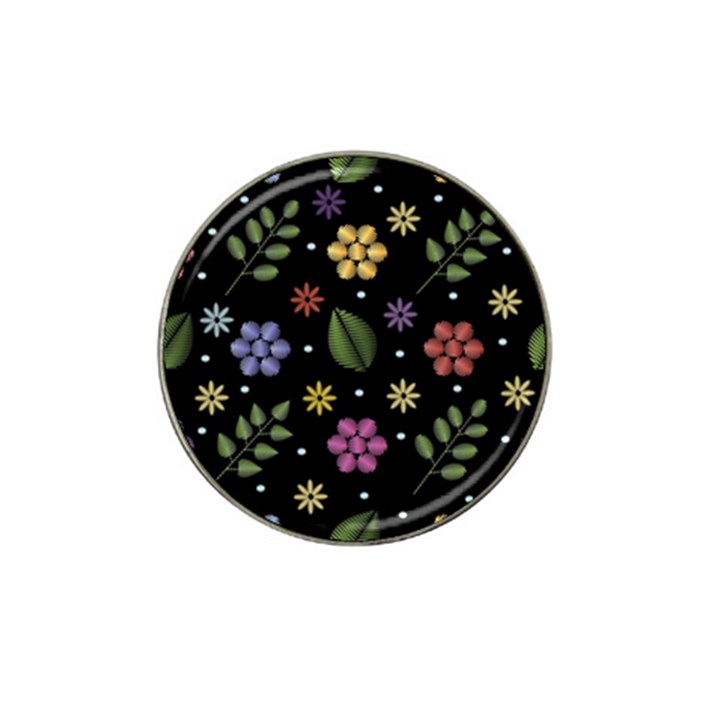 Embroidery-seamless-pattern-with-flowers Hat Clip Ball Marker