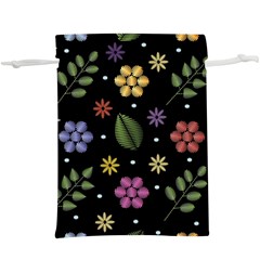 Embroidery-seamless-pattern-with-flowers Lightweight Drawstring Pouch (xl) by Salman4z