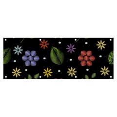 Embroidery-seamless-pattern-with-flowers Banner And Sign 8  X 3  by Salman4z