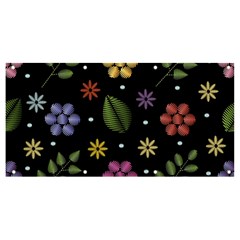 Embroidery-seamless-pattern-with-flowers Banner And Sign 8  X 4  by Salman4z