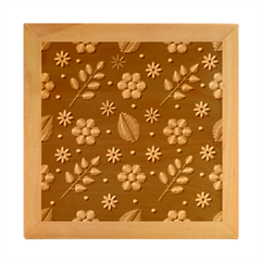 Embroidery-seamless-pattern-with-flowers Wood Photo Frame Cube by Salman4z