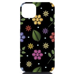 Embroidery-seamless-pattern-with-flowers Iphone 14 Plus Black Uv Print Case