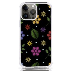 Embroidery-seamless-pattern-with-flowers Iphone 13 Pro Max Tpu Uv Print Case