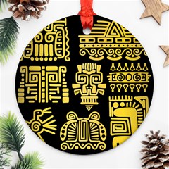 American-golden-ancient-totems Ornament (round) by Salman4z