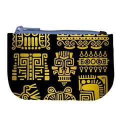 American-golden-ancient-totems Large Coin Purse by Salman4z