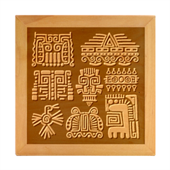 American-golden-ancient-totems Wood Photo Frame Cube by Salman4z