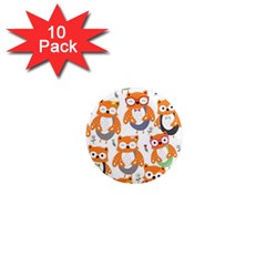 Cute-colorful-owl-cartoon-seamless-pattern 1  Mini Magnet (10 Pack)  by Salman4z