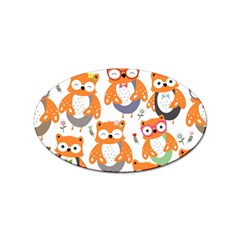 Cute-colorful-owl-cartoon-seamless-pattern Sticker Oval (100 Pack) by Salman4z