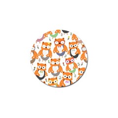 Cute-colorful-owl-cartoon-seamless-pattern Golf Ball Marker (10 Pack) by Salman4z