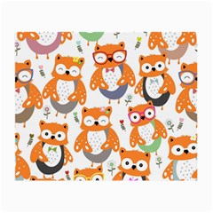 Cute-colorful-owl-cartoon-seamless-pattern Small Glasses Cloth by Salman4z