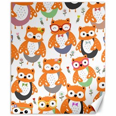 Cute-colorful-owl-cartoon-seamless-pattern Canvas 8  X 10  by Salman4z