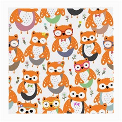 Cute-colorful-owl-cartoon-seamless-pattern Medium Glasses Cloth by Salman4z