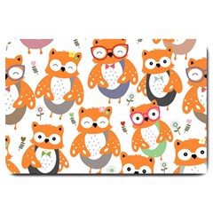 Cute-colorful-owl-cartoon-seamless-pattern Large Doormat by Salman4z