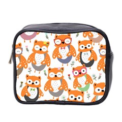 Cute-colorful-owl-cartoon-seamless-pattern Mini Toiletries Bag (two Sides) by Salman4z