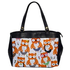 Cute-colorful-owl-cartoon-seamless-pattern Oversize Office Handbag by Salman4z