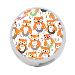 Cute-colorful-owl-cartoon-seamless-pattern 4-port Usb Hub (one Side) by Salman4z