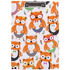 Cute-colorful-owl-cartoon-seamless-pattern A4 Acrylic Clipboard by Salman4z