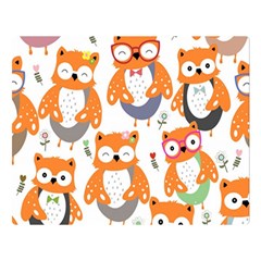 Cute-colorful-owl-cartoon-seamless-pattern Premium Plush Fleece Blanket (large)