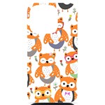 Cute-colorful-owl-cartoon-seamless-pattern iPhone 14 Pro Black UV Print Case Front