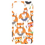 Cute-colorful-owl-cartoon-seamless-pattern iPhone 14 Pro Max Black UV Print Case Front