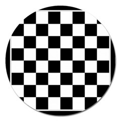 Chess-board-background-design Magnet 5  (round) by Salman4z