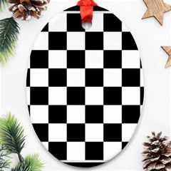 Chess-board-background-design Oval Ornament (two Sides) by Salman4z