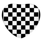 Chess-board-background-design Heart Glass Fridge Magnet (4 pack) Front