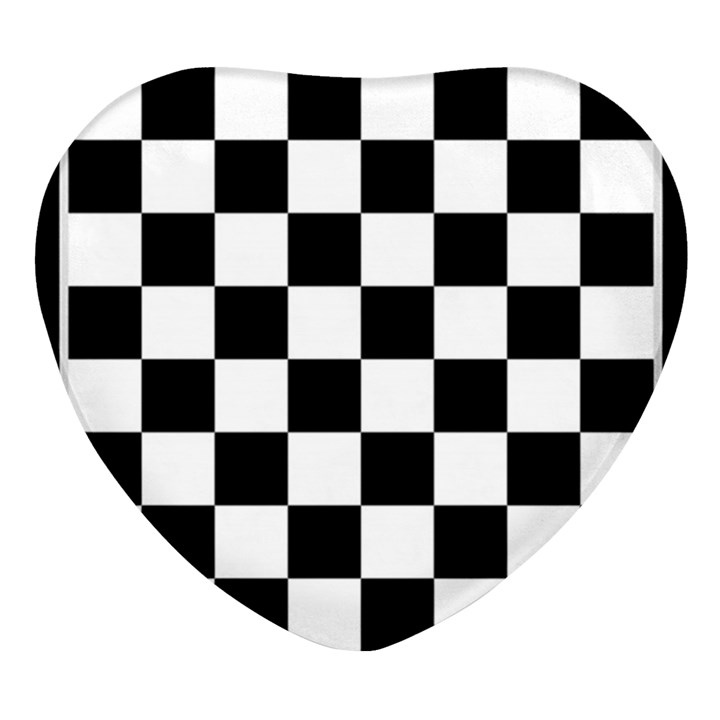 Chess-board-background-design Heart Glass Fridge Magnet (4 pack)