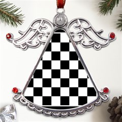 Chess-board-background-design Metal Angel With Crystal Ornament