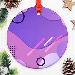 Colorful-abstract-wallpaper-theme Round Ornament (Two Sides)