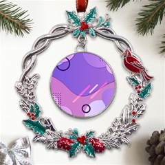 Colorful-abstract-wallpaper-theme Metal X mas Wreath Holly leaf Ornament