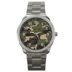 Texture-military-camouflage-repeats-seamless-army-green-hunting Sport Metal Watch by Salman4z