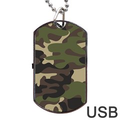 Texture-military-camouflage-repeats-seamless-army-green-hunting Dog Tag Usb Flash (one Side) by Salman4z