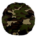 Texture-military-camouflage-repeats-seamless-army-green-hunting Large 18  Premium Flano Round Cushions Front