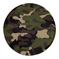 Texture-military-camouflage-repeats-seamless-army-green-hunting Round Glass Fridge Magnet (4 Pack)