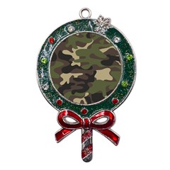 Texture-military-camouflage-repeats-seamless-army-green-hunting Metal X mas Lollipop With Crystal Ornament by Salman4z