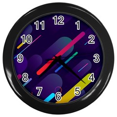 Colorful-abstract-background Wall Clock (black) by Salman4z