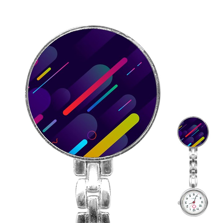 Colorful-abstract-background Stainless Steel Nurses Watch