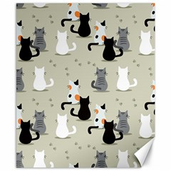 Cute-cat-seamless-pattern Canvas 8  X 10  by Salman4z