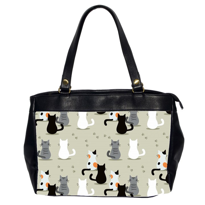 Cute-cat-seamless-pattern Oversize Office Handbag (2 Sides)