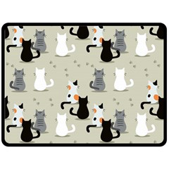 Cute-cat-seamless-pattern Fleece Blanket (large) by Salman4z