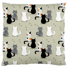 Cute-cat-seamless-pattern Large Cushion Case (two Sides) by Salman4z