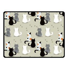 Cute-cat-seamless-pattern Two Sides Fleece Blanket (small) by Salman4z