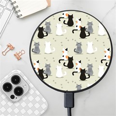 Cute-cat-seamless-pattern Wireless Fast Charger(black) by Salman4z