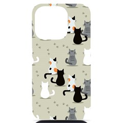 Cute-cat-seamless-pattern Iphone 14 Pro Black Uv Print Case