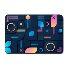 Gradient Geometric Shapes Dark Background Small Doormat by Salman4z