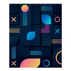 Gradient Geometric Shapes Dark Background Shower Curtain 60  X 72  (medium)  by Salman4z